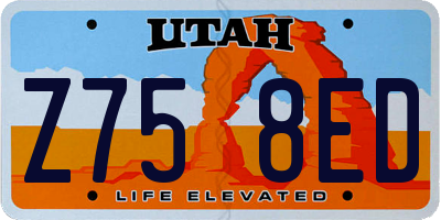UT license plate Z758ED