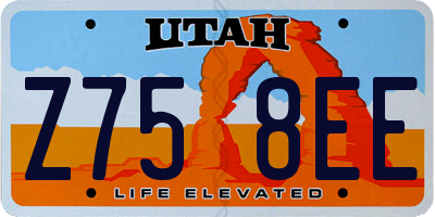UT license plate Z758EE