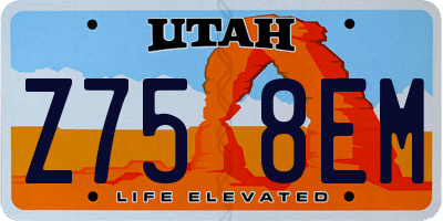 UT license plate Z758EM