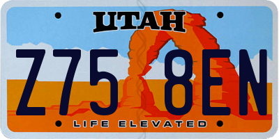 UT license plate Z758EN