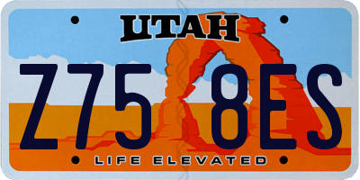 UT license plate Z758ES