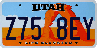UT license plate Z758EY