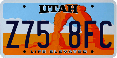 UT license plate Z758FC