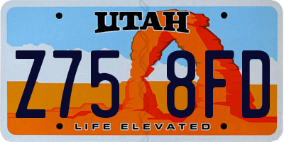 UT license plate Z758FD