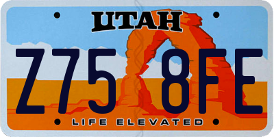UT license plate Z758FE