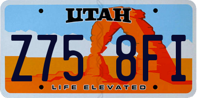 UT license plate Z758FI