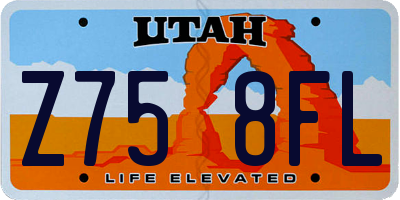 UT license plate Z758FL