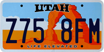UT license plate Z758FM