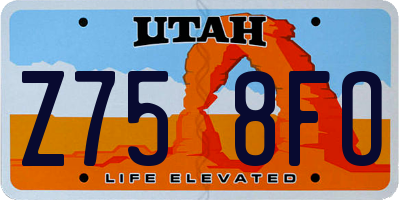 UT license plate Z758FO