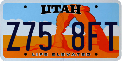 UT license plate Z758FT