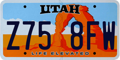 UT license plate Z758FW
