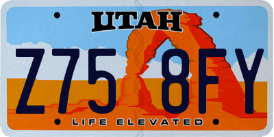 UT license plate Z758FY