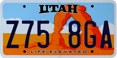 UT license plate Z758GA