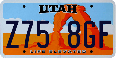 UT license plate Z758GF