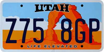 UT license plate Z758GP
