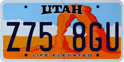 UT license plate Z758GU