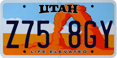UT license plate Z758GY