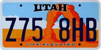 UT license plate Z758HB