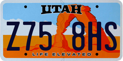 UT license plate Z758HS