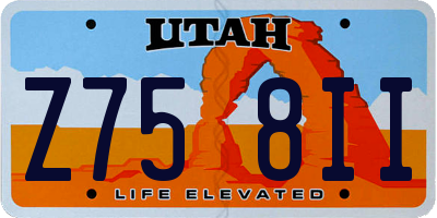 UT license plate Z758II