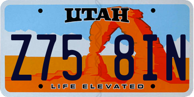 UT license plate Z758IN