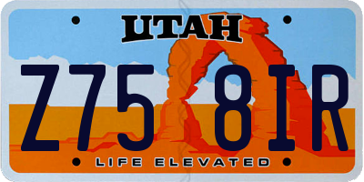 UT license plate Z758IR