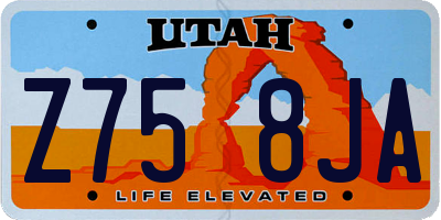 UT license plate Z758JA