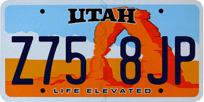 UT license plate Z758JP