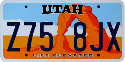 UT license plate Z758JX