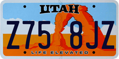 UT license plate Z758JZ