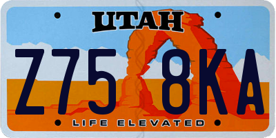 UT license plate Z758KA
