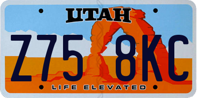 UT license plate Z758KC