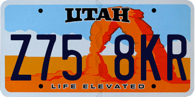 UT license plate Z758KR