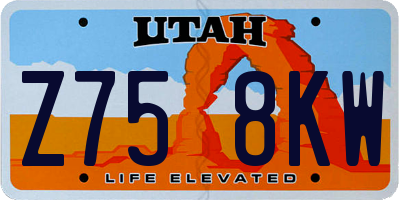 UT license plate Z758KW