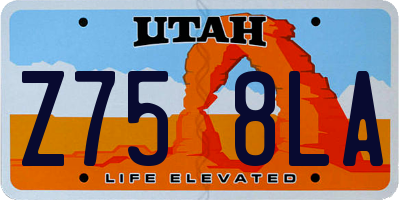 UT license plate Z758LA