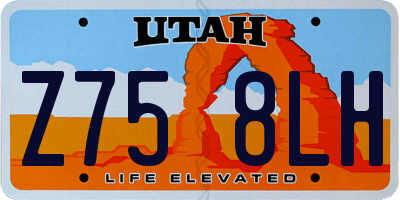 UT license plate Z758LH