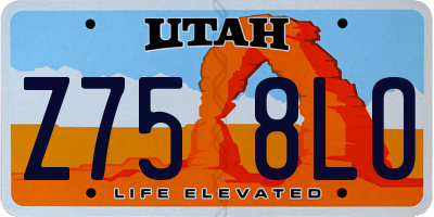 UT license plate Z758LO