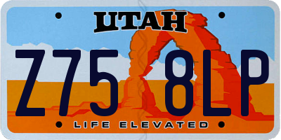UT license plate Z758LP
