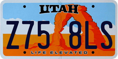 UT license plate Z758LS