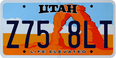 UT license plate Z758LT