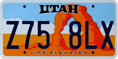 UT license plate Z758LX