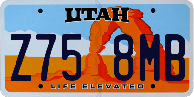 UT license plate Z758MB