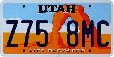 UT license plate Z758MC