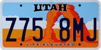 UT license plate Z758MJ