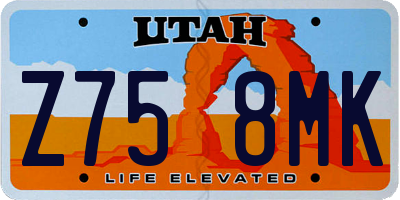 UT license plate Z758MK