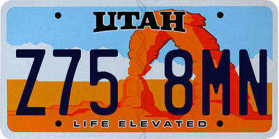 UT license plate Z758MN