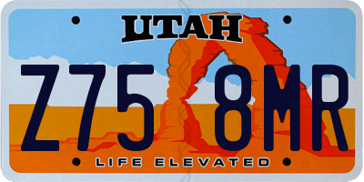 UT license plate Z758MR