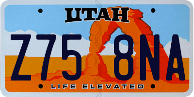UT license plate Z758NA