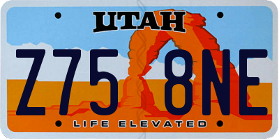 UT license plate Z758NE
