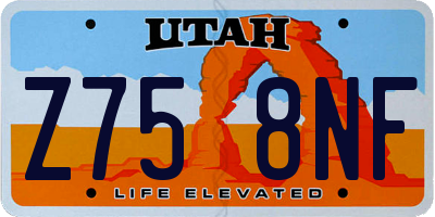 UT license plate Z758NF